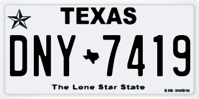 TX license plate DNY7419