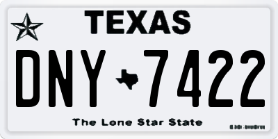 TX license plate DNY7422