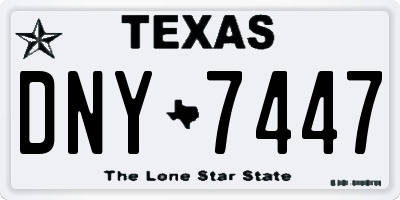 TX license plate DNY7447