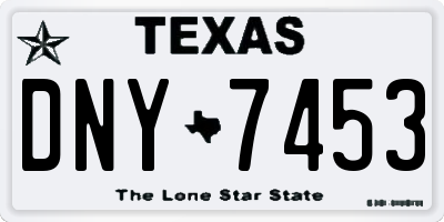 TX license plate DNY7453