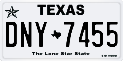 TX license plate DNY7455