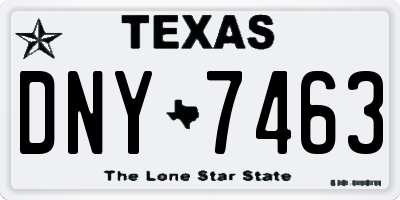 TX license plate DNY7463