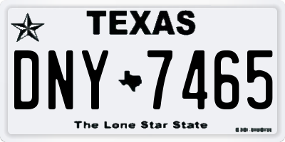TX license plate DNY7465