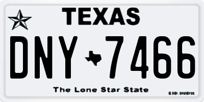 TX license plate DNY7466