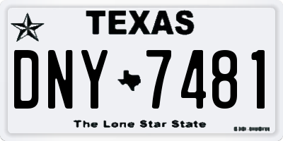 TX license plate DNY7481