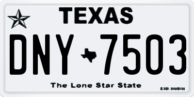 TX license plate DNY7503