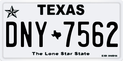 TX license plate DNY7562