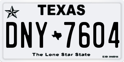 TX license plate DNY7604
