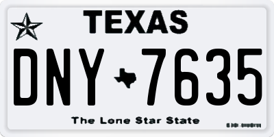 TX license plate DNY7635