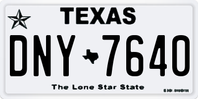 TX license plate DNY7640