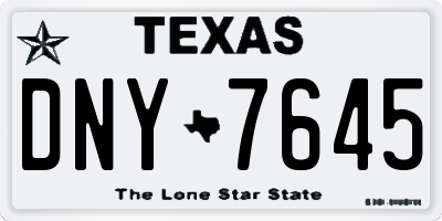 TX license plate DNY7645