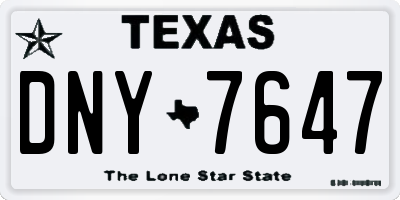 TX license plate DNY7647