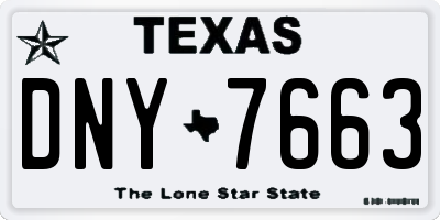 TX license plate DNY7663