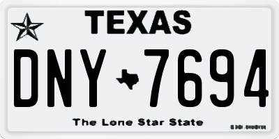 TX license plate DNY7694