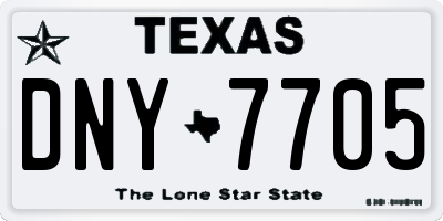 TX license plate DNY7705