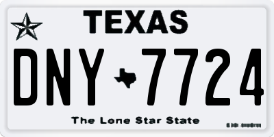 TX license plate DNY7724