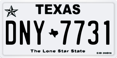 TX license plate DNY7731