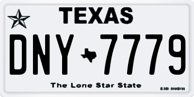 TX license plate DNY7779