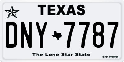 TX license plate DNY7787