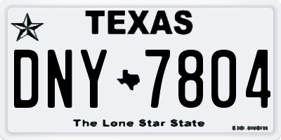 TX license plate DNY7804
