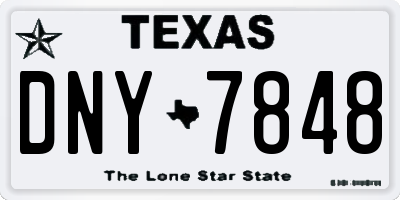 TX license plate DNY7848