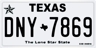 TX license plate DNY7869