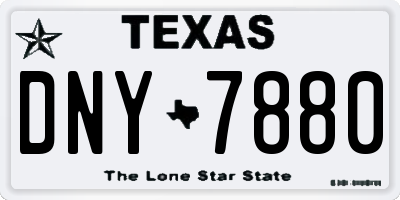 TX license plate DNY7880