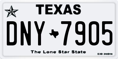 TX license plate DNY7905