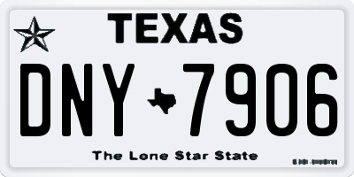 TX license plate DNY7906