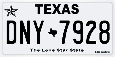 TX license plate DNY7928