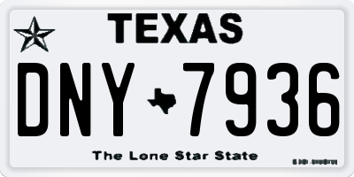 TX license plate DNY7936