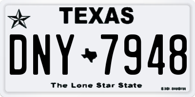 TX license plate DNY7948