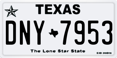TX license plate DNY7953