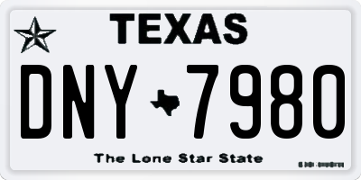 TX license plate DNY7980