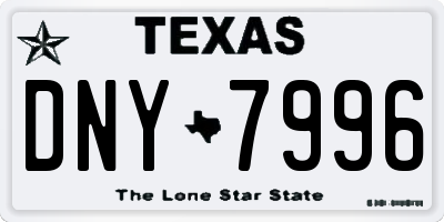 TX license plate DNY7996
