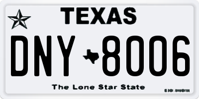 TX license plate DNY8006