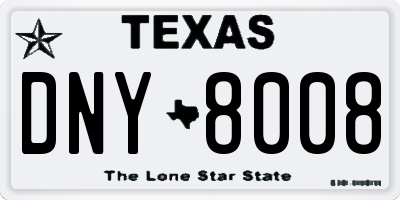 TX license plate DNY8008