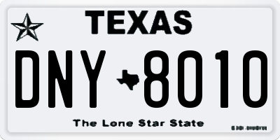 TX license plate DNY8010