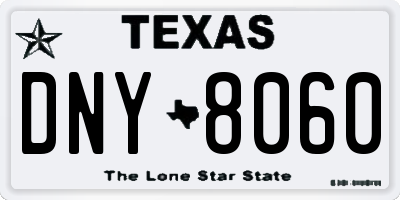 TX license plate DNY8060