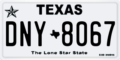 TX license plate DNY8067