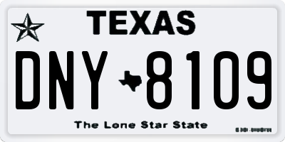 TX license plate DNY8109