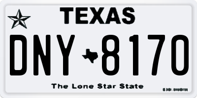 TX license plate DNY8170