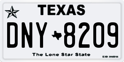 TX license plate DNY8209