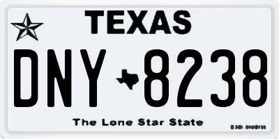 TX license plate DNY8238