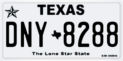 TX license plate DNY8288