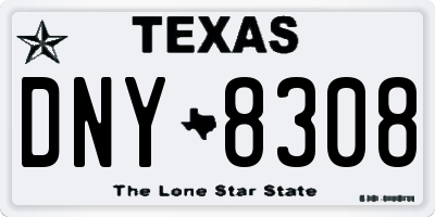 TX license plate DNY8308