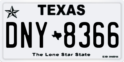 TX license plate DNY8366