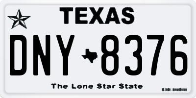 TX license plate DNY8376