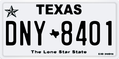 TX license plate DNY8401