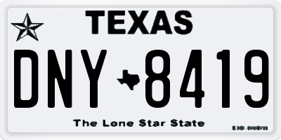 TX license plate DNY8419